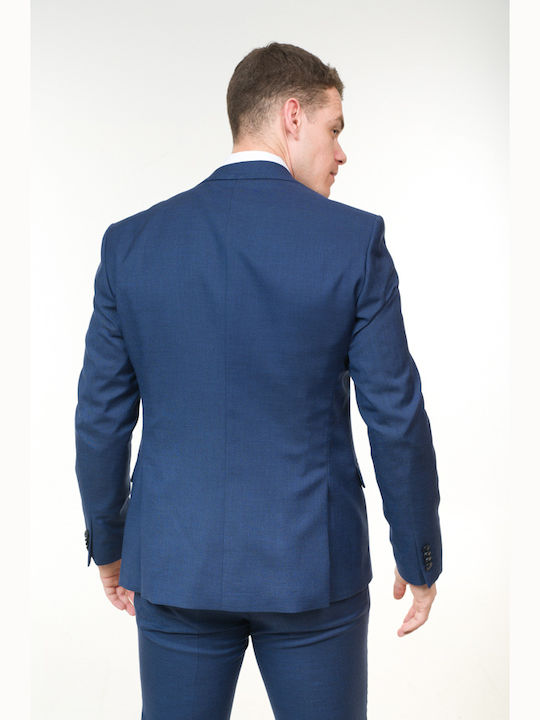 Costum Bărbați Cu vestă Albastru