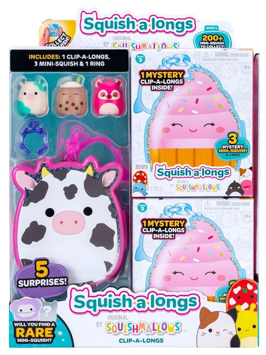 Squishalongs 2,5 Cm Clip-a-long 3 Pack Asst S3 2520081 Toys