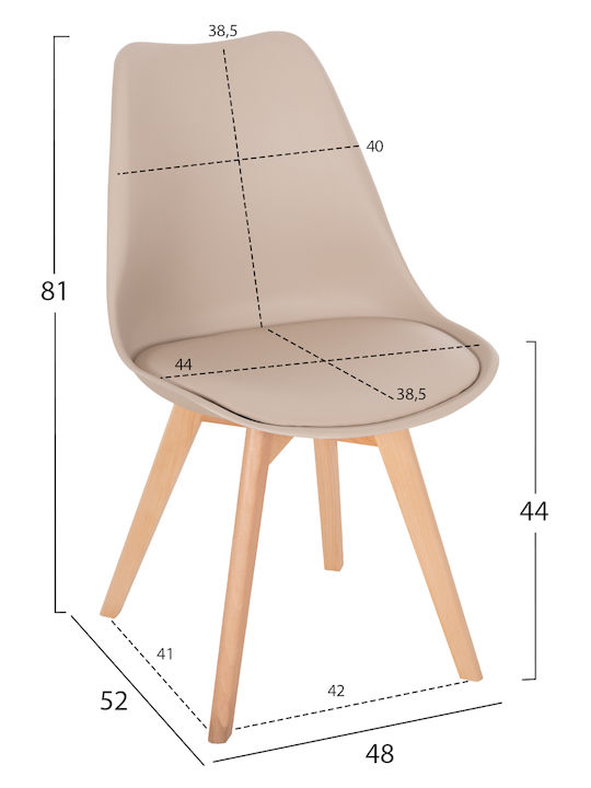 Esszimmer VEGAS 5Stück Transparent / Natural / Cappuccino 90x90cm