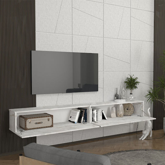 Espanse Wall-Mounted White Marble Effect 241.8x31.7x30 cm Espanse Wall-Mounted White Marble Effect 241.8x31.7x30 cm