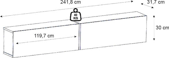 Έπιπλο Τηλεόρασης Espanse Καρυδί Μ241.8xΠ31.7xΥ30cm