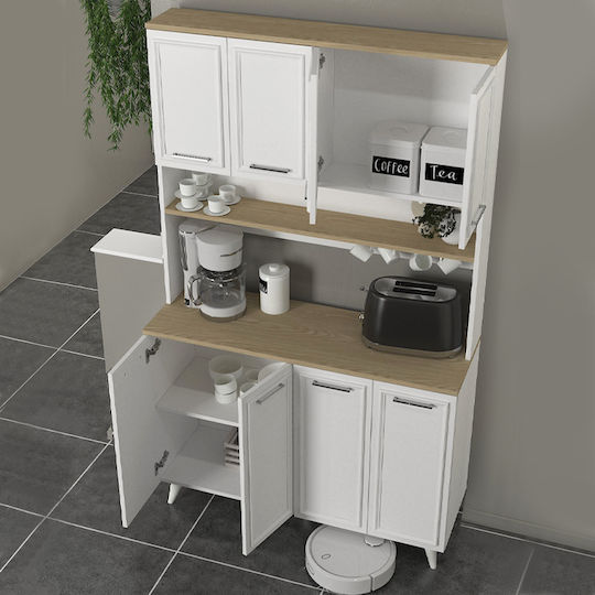 Potter 4 Λευκό, Rota Oak 120x40x196.1buc