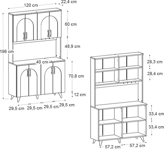 Kalira 4 Λευκό, Rota Oak 120x40x196buc