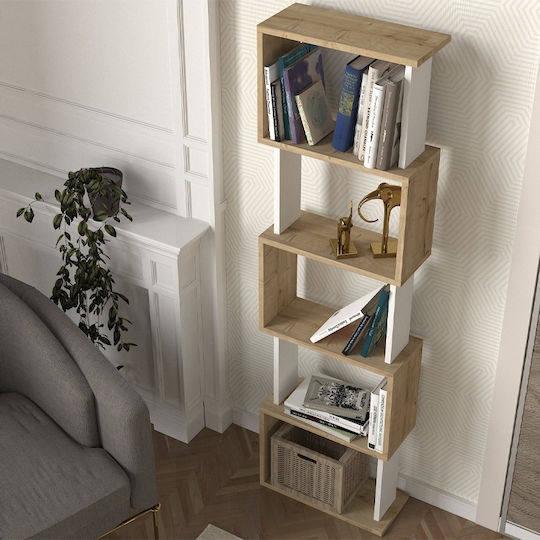 Библиотека Alvina Sapphire Oak - Бял 45x19.6x158.8см