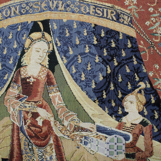 Signare Decorative Tapestry Lady & Unicorn A Mon Seul Desir Handmade Made of Fabric 120x85cm