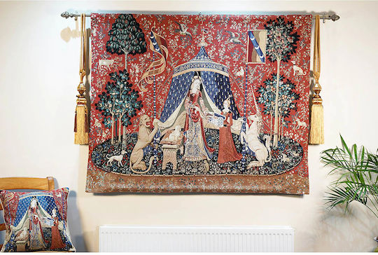 Signare Decorative Tapestry Lady & Unicorn A Mon Seul Desir Handmade Made of Fabric 120x85cm