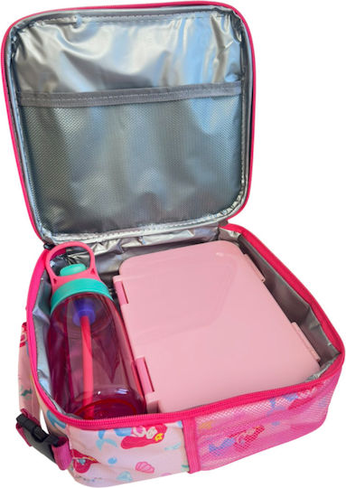 Lunchbox Πλαστικό Παιδικό Σετ Φαγητού Μονόκεροι Ισοθερμικό Ροζ