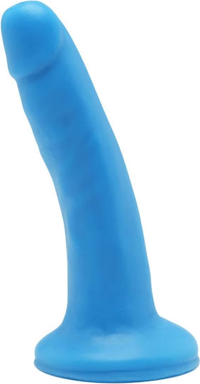 ToyJoy Happy Dicks Dong Dildo Glass Dildo With Suction Cup Blue 15cm