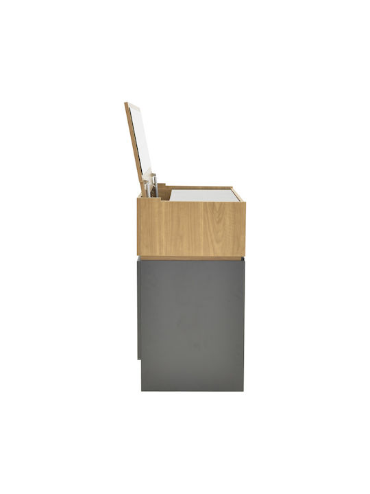 Schminktisch Sonlen Hölzern Anthracite-light Walnut mit Spiegel 60x45x122cm