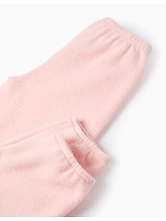Zippy Παιδική Πιτζάμα Χειμωνιάτικη Fleece Εκρού/ροζ Ecru