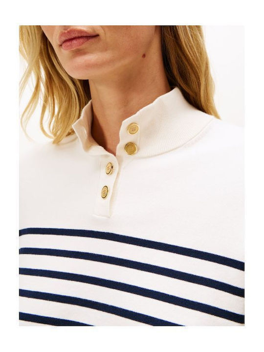 Tommy Women's Blouse Cotton Striped Ivory