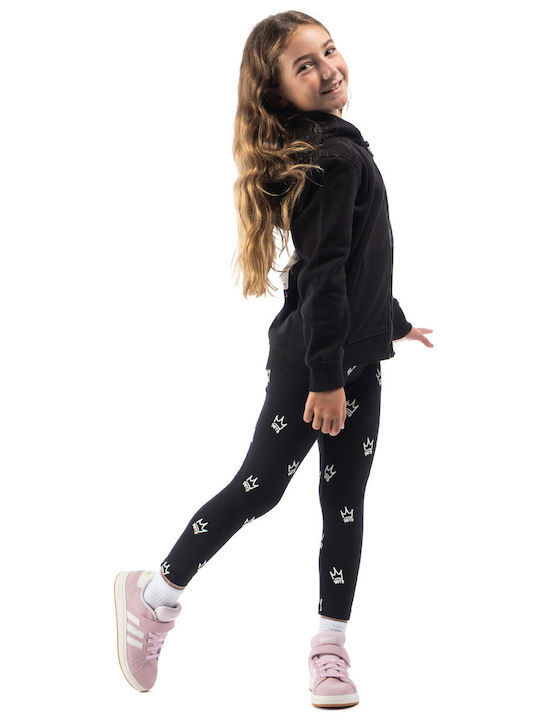 Kids Cardigan with Hood Black