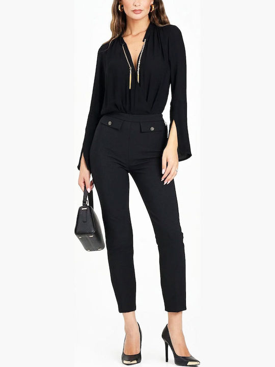Damen Stoff Hose Black