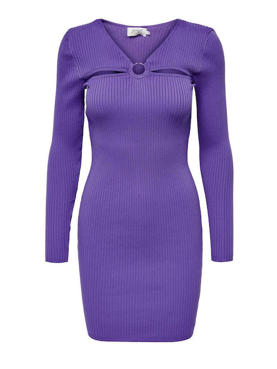 Rochie Mini Tricotată Violet