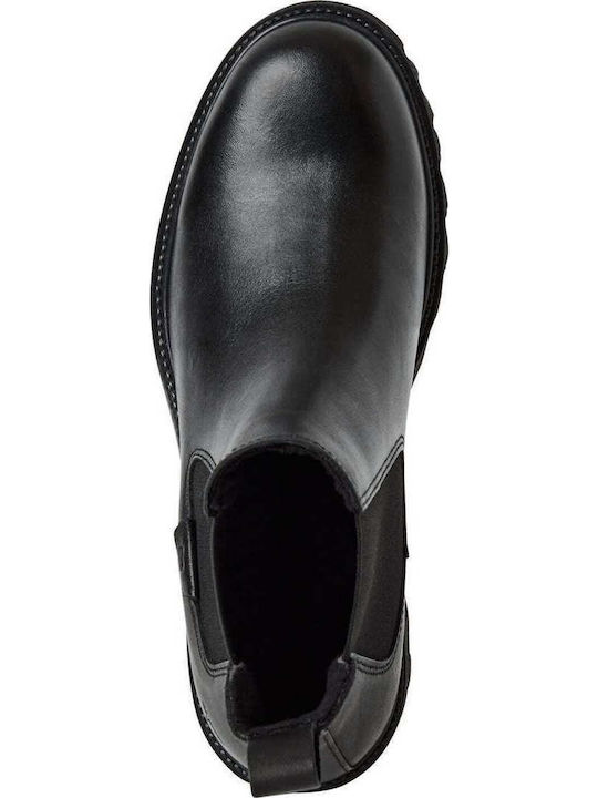 Leder Stiefeletten Damen Schwarz
