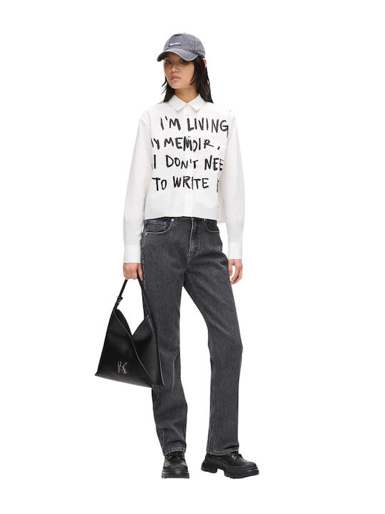 Women's Long Sleeve Shirt Black/white