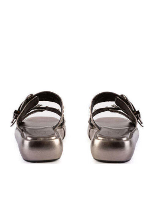 Women's Flat Sandals Flatforms in Gray Color