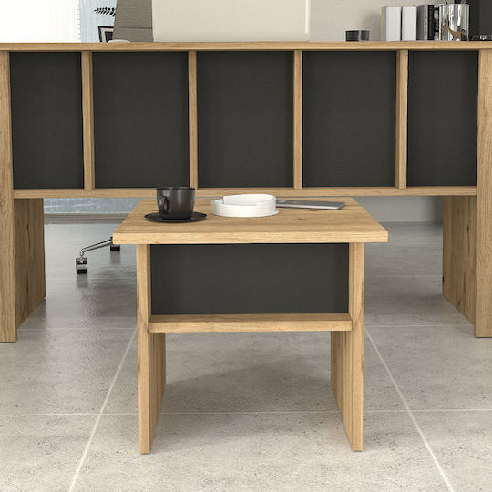 Square Side Coffee Table Nika Wooden Sepet Oak - Anthracite W45xL45xH40cm
