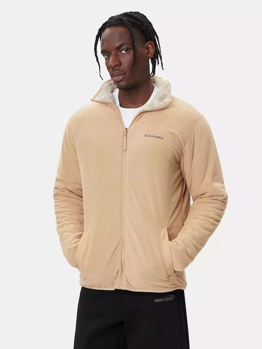 Winter Pass Men's Fleece Cardigan Beige