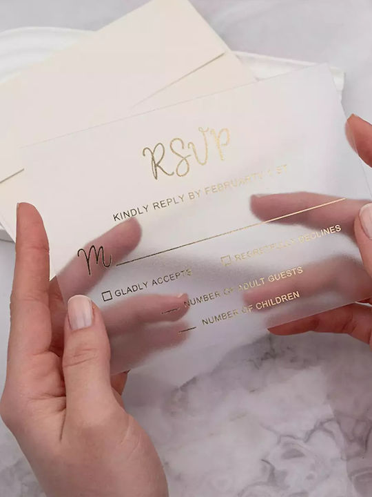 Transparent Wedding Place Card White Envelope – RSVP Or Menu Code Er53 50 Pieces