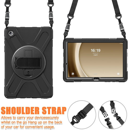Solid 360 Umschlag Rückseite Schware (Samsung Galaxy Tab A9 Plus (X210 / X215 / X216)) 660204702A