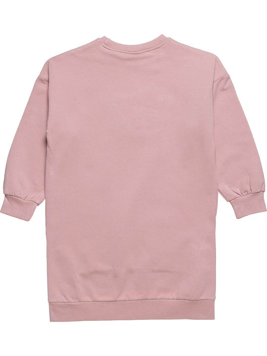 Children's Dress Sweatshirt Long Sleeve Floral Pink