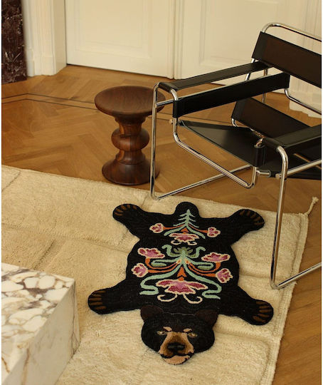 DOING GOODS Ръчно изработено Детско килимче Вълнено Черен 143x97см Дебелина 20мм DOING GOODS Ръчно изработено Детско килимче Вълнено Черен 143x97см Дебелина 20мм