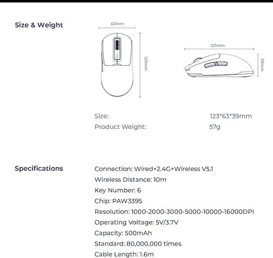 Havit MS969WB Gaming Mouse 16000 DPI Negru