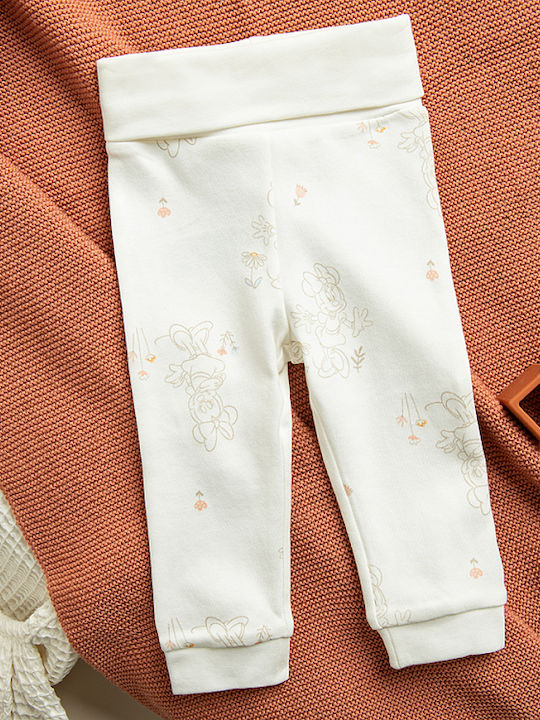 Kids Leggings Set Long White Minnie Mouse