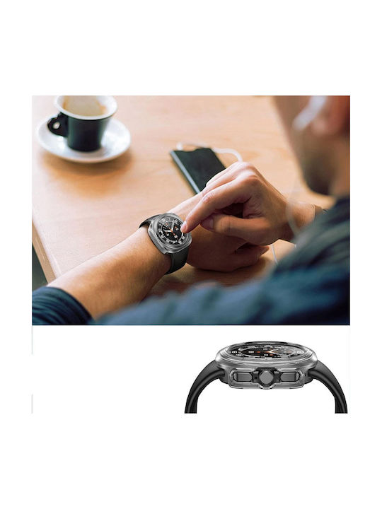 Tech-Protect Defense Plastic Case with Glass in Transparent color for SAMSUNG GALAXY WATCH ULTRA 2024 / 2025 47 MM