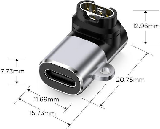Tech-protect Ultraboost Adapter Typ-c Für Garmin-Uhr Grau