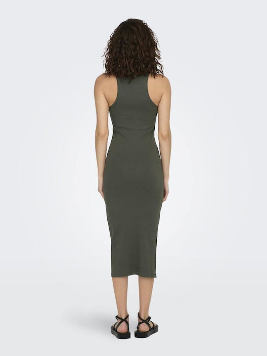 Summer Midi Knitted Green Dress