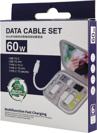 Powertech USB zu Typ-C,TC-TC / Micro-USB / Blitzschlag Kabel Schwarz 0.3m (CAB-U162)