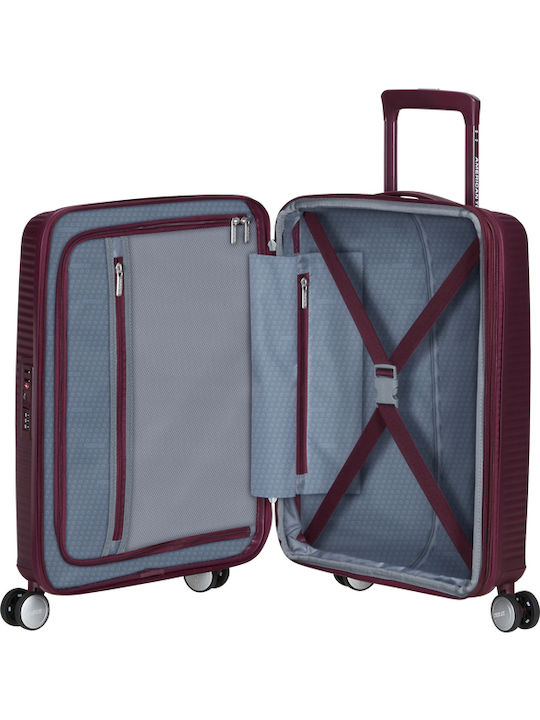 American Tourister Soundbox Cabin Travel Suitcase Hard Wild Cherry with 4 Wheels Height 55cm 88472-T505