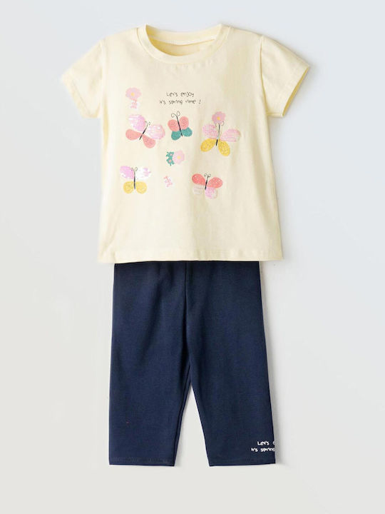 Kids' Set with Leggings Summer 2pcs Yellow-Marine