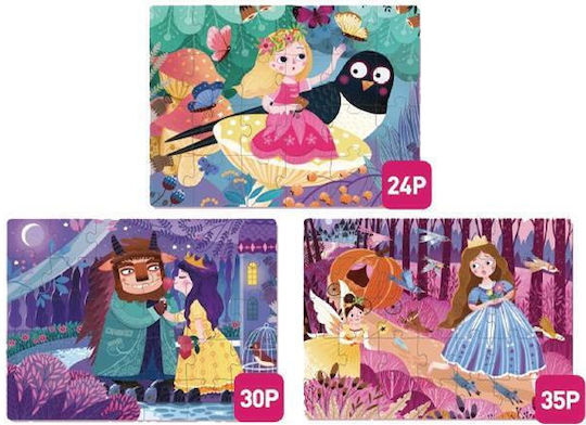 Mideer Puzzle 3 in 1 Level Up 3 "Prinzessinnen-Schicksal" 24,30 35 Teile