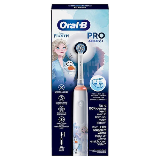 Oral-B Pro 3 Junior Elektrische Kinderzahnbürste mit Stoppuhr für 6+ Jahre mit Ersatzteilen
