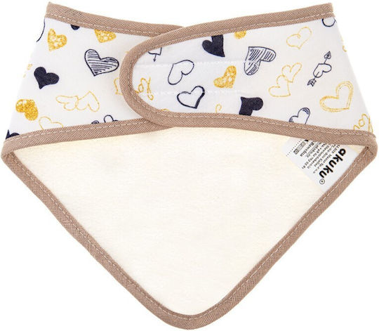Akuku Bib Fabric with Hoop & Loop Fastener White