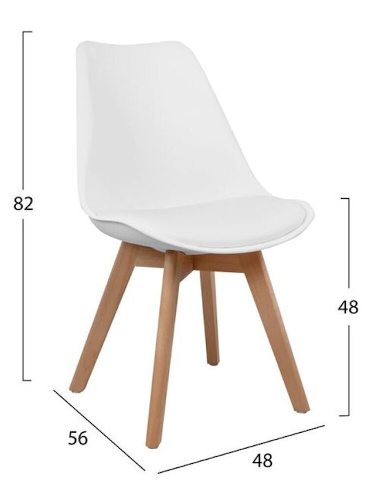 Τραπέζι Κουζίνας Minimal με 4 Καρέκλες 80x80εκ.
