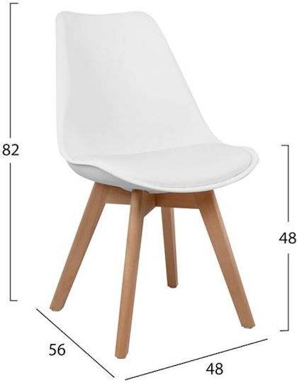 Τραπέζι Κουζίνας Minimal με 4 Καρέκλες 80x80εκ.