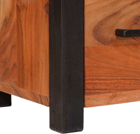 Chest of Drawers of Solid Wood Coffee 110x30x75cm