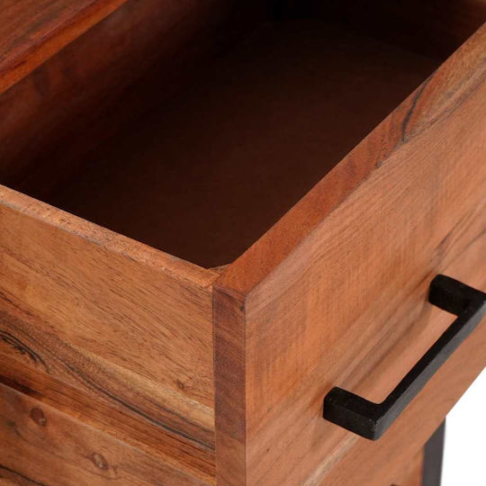Chest of Drawers of Solid Wood Coffee 110x30x75cm