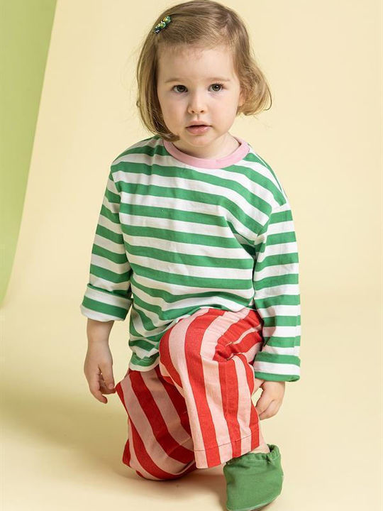 Kids Slippers Green Recycled Canvas