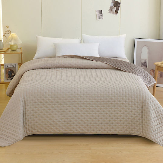 Melinen Renzo Покривало Единично Микрофибър Ecru / Grey 160x240см