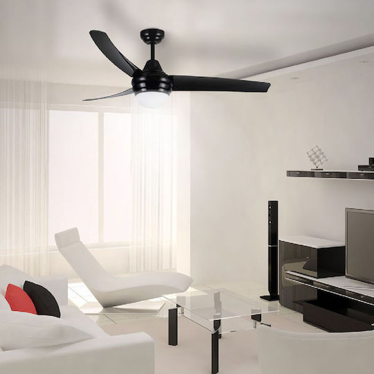 Luma Ανεμιστήρας Οροφής 132cm με Φως Μαύρος