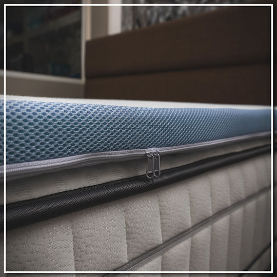 Como felt & wadding producers Mattress Topper Single Memory Foam with Removable Cover & Elastic Straps 90x190x4cm