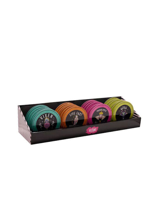 Disney Villains Round Coaster Wooden 4pcs