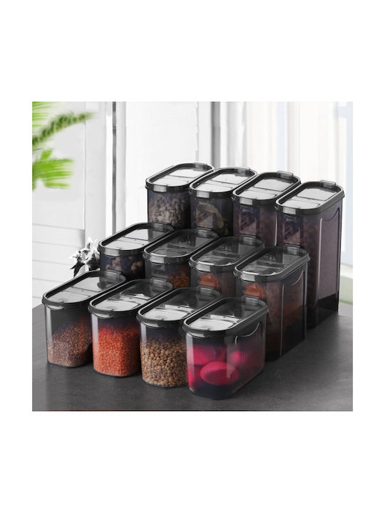 Hermia Set 12 Bucăți Vaze Utilizare Generală Cu Capac Plastic Gri 2800ml 12 Bucăți
