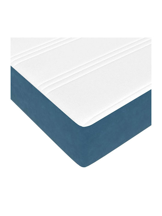 Doppelbett Mit Samt Blau Mit Matratze 160x200cm