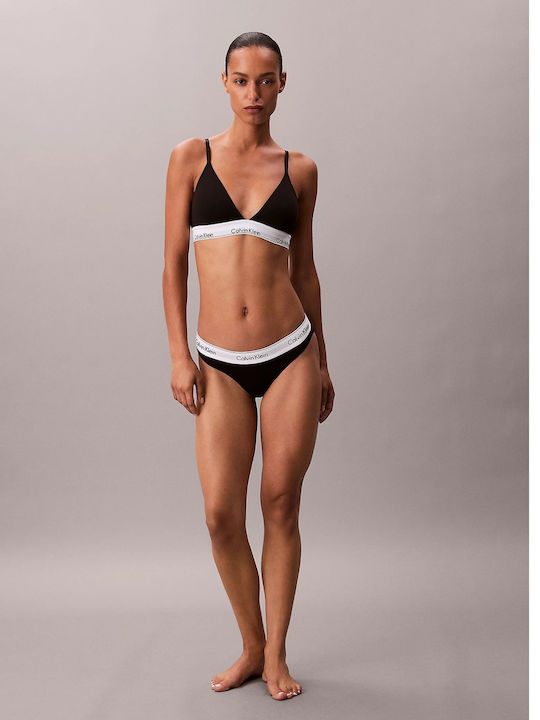 Calvin Klein Light Lined Bralette Lv00qf8498-ub1 Icon Cotton Modal Black